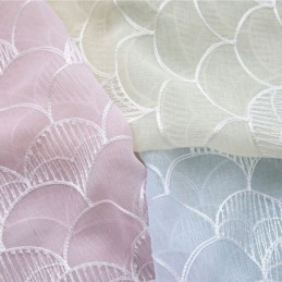 Decorative Window Screen Fish Scales Embroied Sheer Curtain Made to Measure Curtain For Living Room