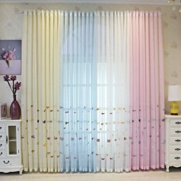 Decorative Window Screen Fish Embroied Sheer Curtain Made to Measure Curtain For Living Room