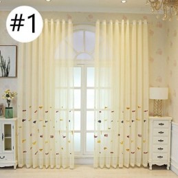 Decorative Window Screen Fish Embroied Sheer Curtain Made to Measure Curtain For Living Room