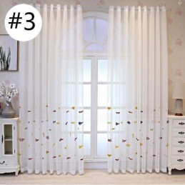 Decorative Window Screen Fish Embroied Sheer Curtain Made to Measure Curtain For Living Room