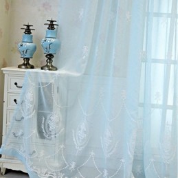 European Curtain Made to Measure Curtain Sheer Embroidered Window Screen For Living Room Bedroom