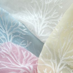 Decorative Window Screen Plant Printed Embroied Sheer Curtain Made to Measure Curtain For Living Room