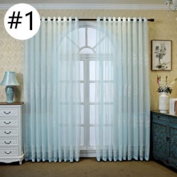 Decorative Window Screen Plant Printed Embroied Sheer Curtain Made to Measure Curtain For Living Room