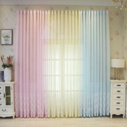 Luxury Window Sheer Fan Embroidered Screen High Grade Tulle Made to Measure Curtain