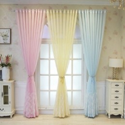 Luxury Window Sheer Fan Embroidered Screen High Grade Tulle Made to Measure Curtain