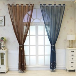 Decorative Window Screens Embroidered Tulle Curtains For Living Room