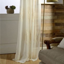 Flower Embroidered Tulle Curtains Sheer Window Screen For Living Room Bedroom