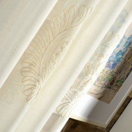 Flower Embroidered Tulle Curtains Sheer Window Screen For Living Room Bedroom