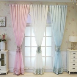 Luxury Embroidered Window Screen For Living Dining Room Made to Measure Curtain
