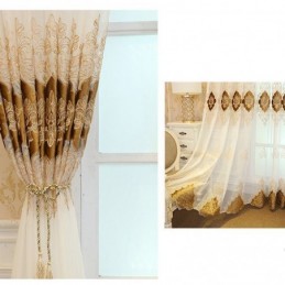 European Curtain Made to Measure Curtain Sheer Embroidered Window Screen For Living Room Bedroom
