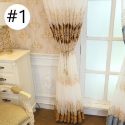 European Curtain Made to Measure Curtain Sheer Embroidered Window Screen For Living Room Bedroom