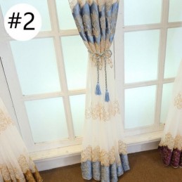 European Curtain Made to Measure Curtain Sheer Embroidered Window Screen For Living Room Bedroom