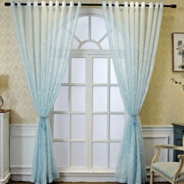 Decorative Window Screens Plant Embroidered Tulle Curtains For Bedroom