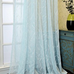 Decorative Window Screens Plant Embroidered Tulle Curtains For Bedroom