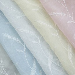 Decorative Window Screens Plant Embroidered Tulle Curtains For Bedroom