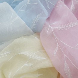 Decorative Window Screens Plant Embroidered Tulle Curtains For Bedroom