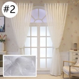 Decorative Window Screens Plant Embroidered Tulle Curtains For Bedroom