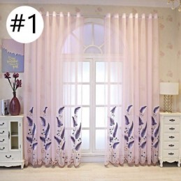 Decorative Window Screen Leaf Embroied Sheer Curtain Made to Measure Curtain For Living Room