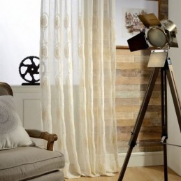 Circle Embroidery Sheer Curtains For Living Room Bedroom