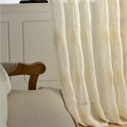 Circle Embroidery Sheer Curtains For Living Room Bedroom