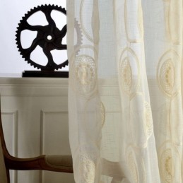 Circle Embroidery Sheer Curtains For Living Room Bedroom