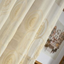 Circle Embroidery Sheer Curtains For Living Room Bedroom