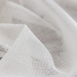 Modern Geometric Wave Pattern Window Screen Balcony Embroidered White Curtain Made to Measure Curtain