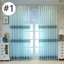 Luxury Window Sheer Gemetric Embroidered Screen High Grade Tulle Made to Measure Curtain