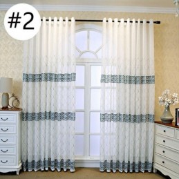 Luxury Window Sheer Gemetric Embroidered Screen High Grade Tulle Made to Measure Curtain