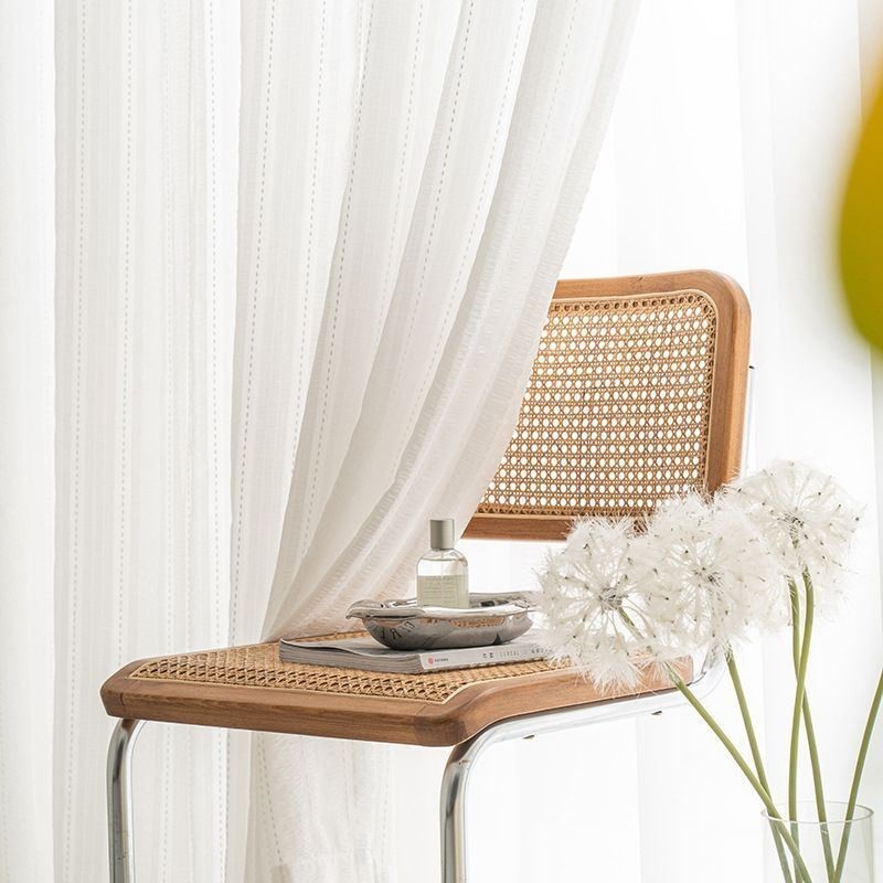 Modern Embroidered Sheer Voile Curtains Striped Tulle Curtain Made to Measure Curtain For Living Room