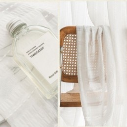 Modern Embroidered Sheer Voile Curtains Striped Tulle Curtain Made to Measure Curtain For Living Room