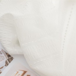 Modern Embroidered Sheer Voile Curtains Striped Tulle Curtain Made to Measure Curtain For Living Room