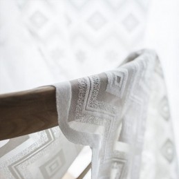 White Sheer Curtains Diamond Window For Living Room Bedroom