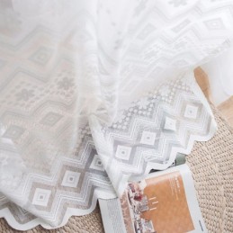 White Sheer Curtains Diamond Window For Living Room Bedroom