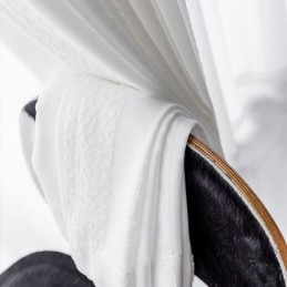 White Sheer Curtains Pleated Crinkled Window Panels