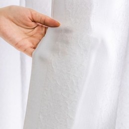 White Sheer Curtains Pleated Crinkled Window Panels