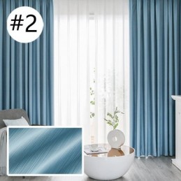 New Luxury Design Blackout Silk Cotton Curtains Solid Color Bedroom