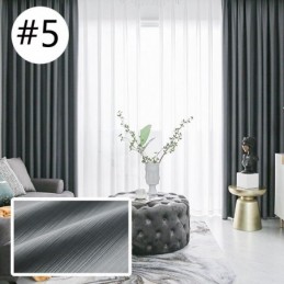 New Luxury Design Blackout Silk Cotton Curtains Solid Color Bedroom