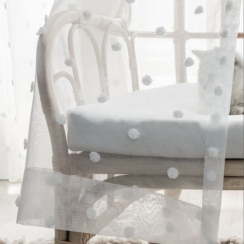 Nordic Embossed Sheer Curtain Made to Measure Curtain White Tulle Living Room Bedroom