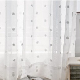 Nordic Embossed Sheer Curtain Made to Measure Curtain White Tulle Living Room Bedroom