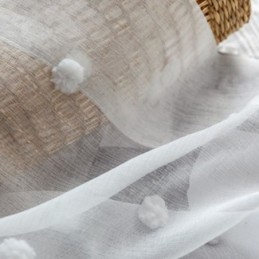 Nordic Embossed Sheer Curtain Made to Measure Curtain White Tulle Living Room Bedroom
