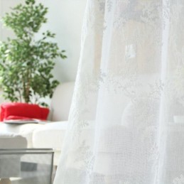 White Sheer Curtain Made to Measure Curtain Embroidery Tulle For Living Room Bedroom