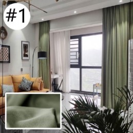 Nordic Style Solid Hotel Flannel Blackout Curtain Made to Measure Curtain