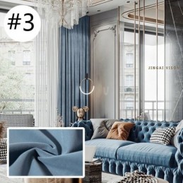 Nordic Style Solid Hotel Flannel Blackout Curtain Made to Measure Curtain