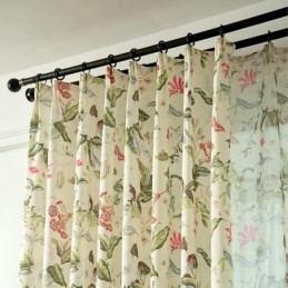 Cotton Linen Curtain Made to Measure Curtain American Style Plant Printed