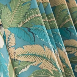 Cotton Linen Curtains American Style Banana Leaf Printed