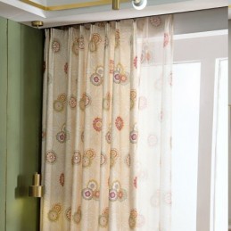 Cotton Linen Curtain Made to Measure Curtain American Style Flower Printed Semi Blackout