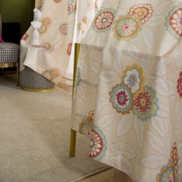 Cotton Linen Curtain Made to Measure Curtain American Style Flower Printed Semi Blackout