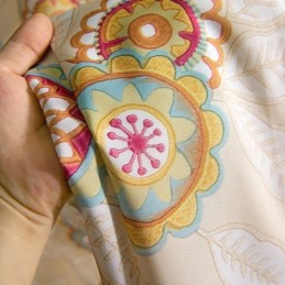 Cotton Linen Curtain Made to Measure Curtain American Style Flower Printed Semi Blackout