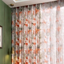 Cotton Linen Curtain Made to Measure Curtain American Style Flower Printed